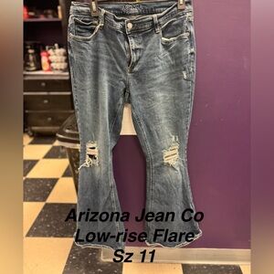 Arizona Jean Company Distressed Blue Flare Jeans
